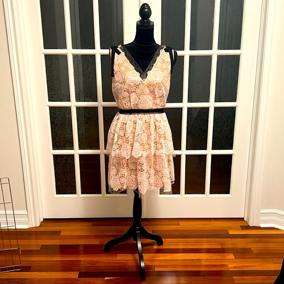 Sweet Self Portrait Starlet Lace Rose Mini Dress Sz 8US/12UK NWT - Picture 13 of 15